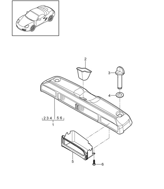 Stowage box (PR:584) 987.2 Boxster / Boxster S 2009-12