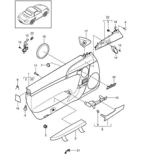 Door panel / Accessories 987.2 Boxster / Boxster S 2009-12