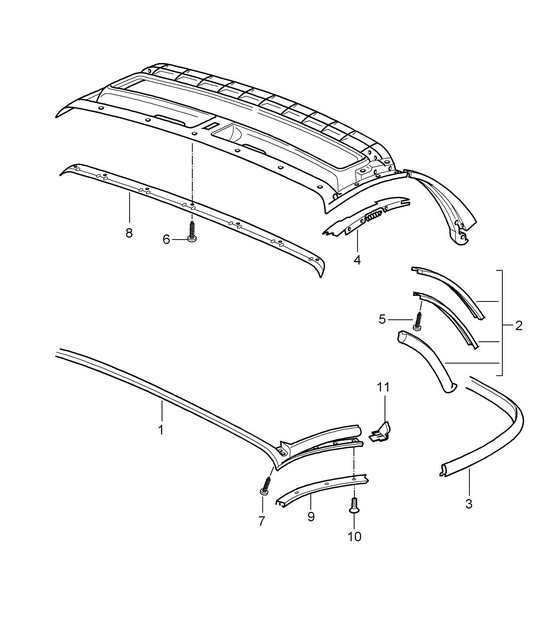 Convertible top / Seal 987.2 Boxster / Boxster S 2009-12