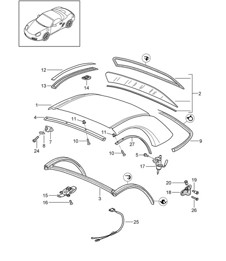Hardtop / Accessories / Gaskets (PR:550) 987.2 Boxster / Boxster S 2009-12
