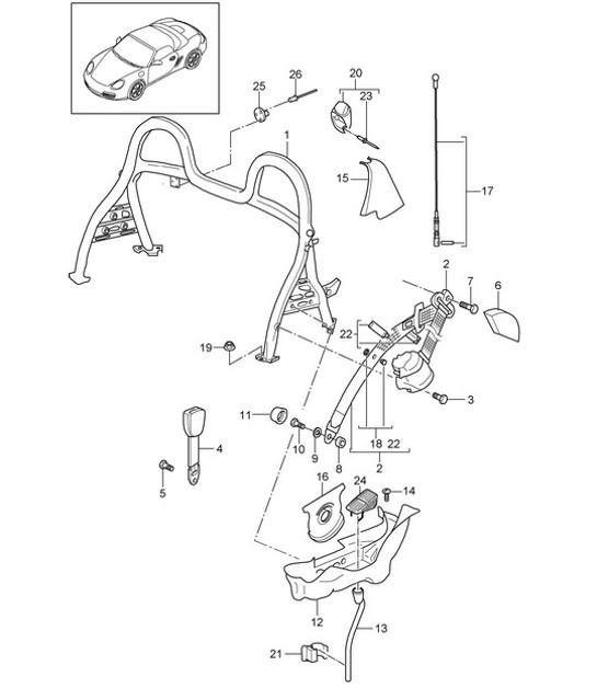 Diagram 812-000 Porsche Boxster S 718 2.5L Manual (350 Bhp) Body
