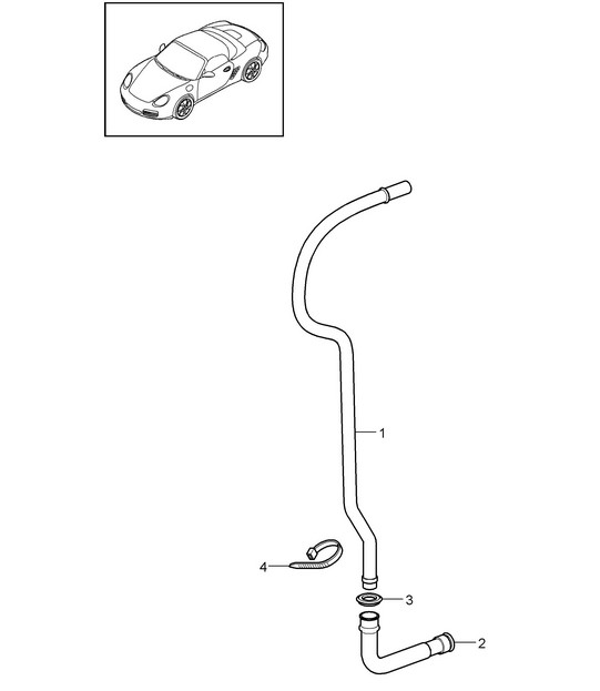 Water drain pipe / Mount / Air conditioner  987.2 Boxster / Boxster S 2009-12