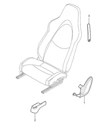 Front seat (complete) / Sports seat 987.2 Boxster / Boxster S 2009-12