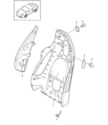 Backrest shell / Sports seat 987.2 Boxster / Boxster S 2009-12