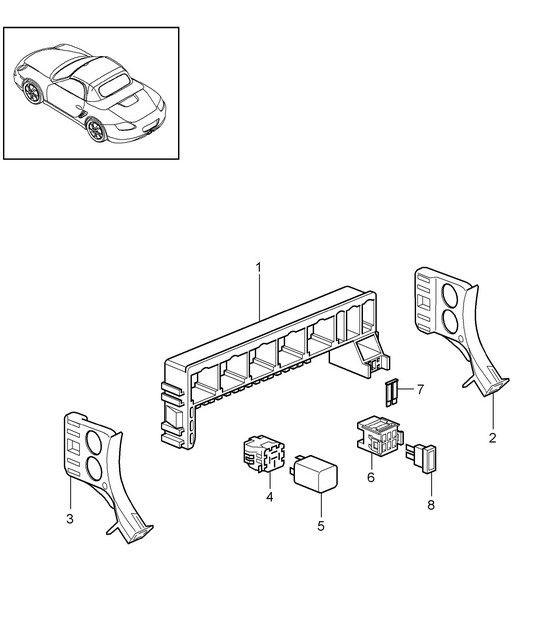Central electrics / Rear end 987.2 Boxster / Boxster S 2009-12