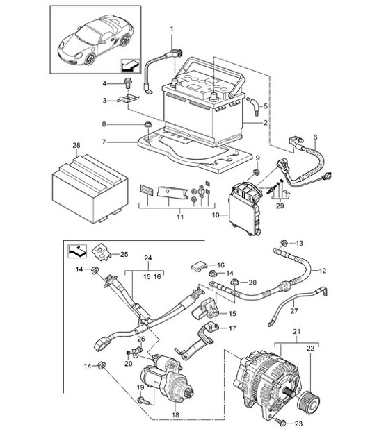 Diagram 902-005 Porsche Macan (95B) MK1 (2014-2018) Electrical equipment
