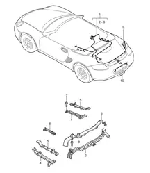 Wiring looms  - REAR - 987.2 Boxster / Boxstert S 2009-12