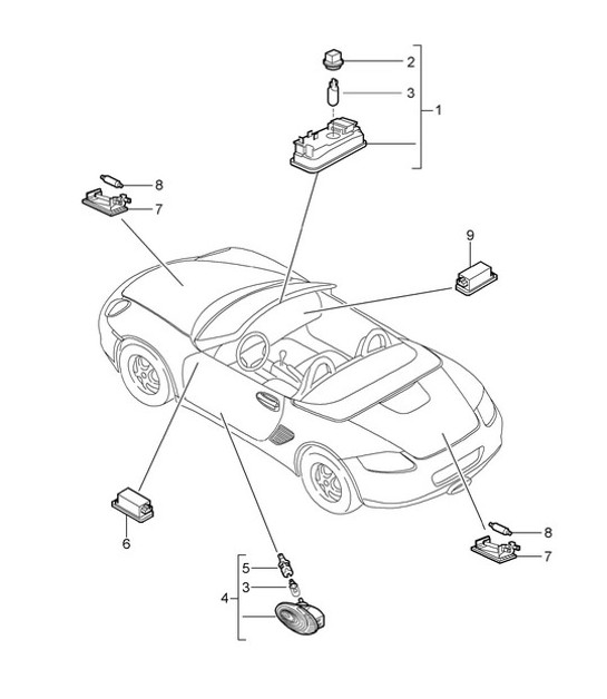 Diagram 903-004 Porsche Cayenne MK2 (957) 2007-2010 Materiale elettrico