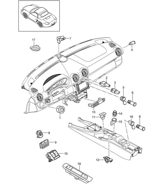 Diagram 903-005 Porsche Boxster 986 2.7L 1999-02 电子设备