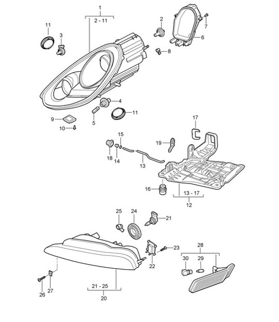 Diagram 905-000 Porsche Macan (95B) MK1 (2014-2018) Electrical equipment