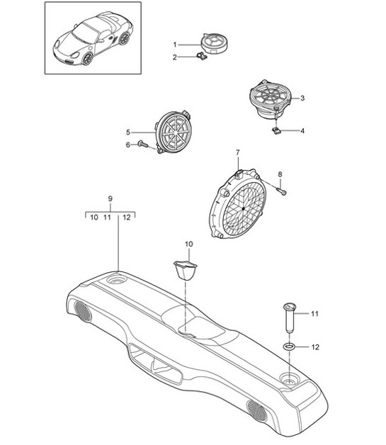 Diagram 911-005 Porsche 997 (911) MK2 2009-2012 Electrical equipment