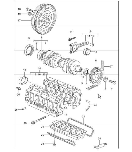 Diagram 102-00 Porsche Macan Turbo 3.6L V6 400 CV Motor