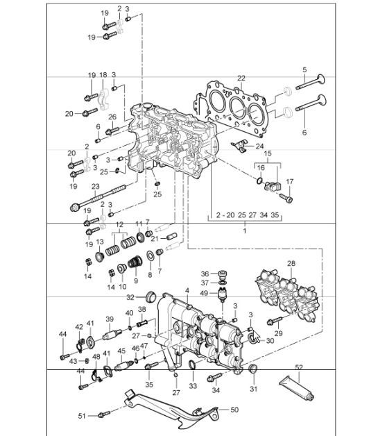 Diagram 103-00 Porsche Cayenne S V6 3.0L Híbrido 380 CV Motor