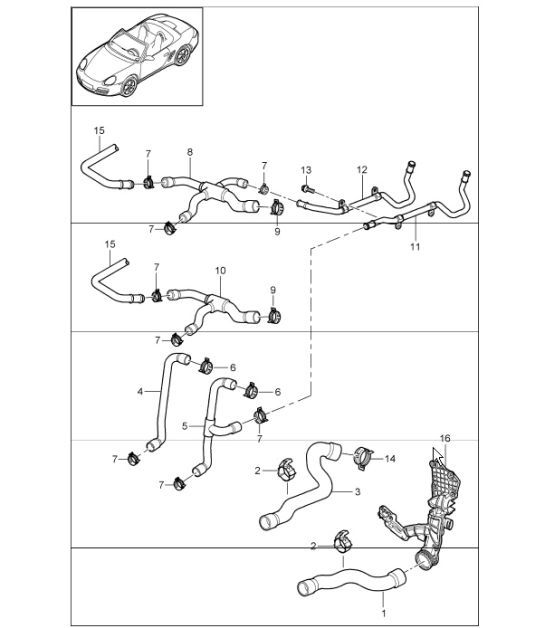 Diagram 105-05 Porsche 997 (911) MK1 2005-2008 Engine