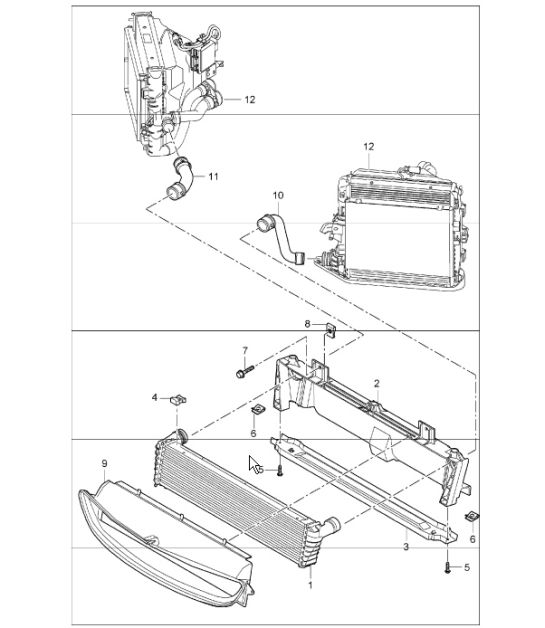 radiator centre 986 Boxster S (M96.26/21/22) I249 Tiptronic Transmission 2005-08