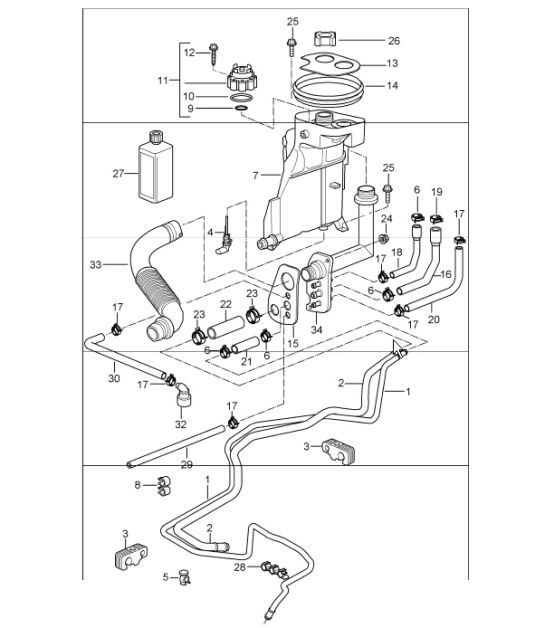 water cooling - 4 - for 987 Boxster / Boxster S 2005-06