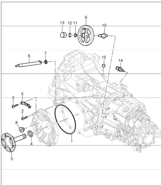 replacement transmission, single parts for 987 Boxster S G87.20 I480 (6-speed manual transmission) 2007-08