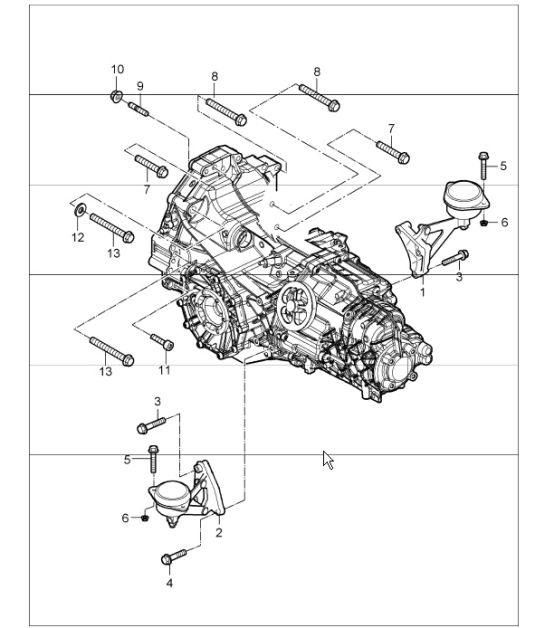 6-speed manual transmission (I480), transmission suspension threaded joint engine for 987 Boxster / Boxster S 2005-08