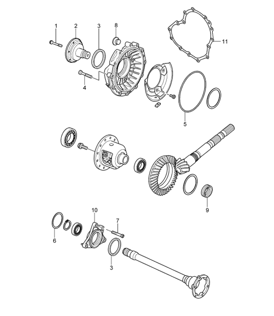 tiptronic (I248), differential, differential housing 987 Boxster / Boxster S 2005-08