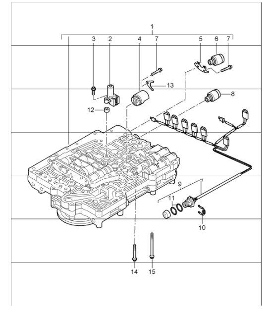tiptronic (I249) switch unit, solenoid valve and pressure regulator 987 Boxster / Boxster S 2005-08