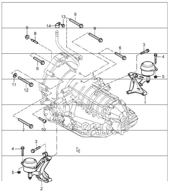 Diagram 370-00 Porsche Boxster 986/987/981 (1997-2016) Transmisión