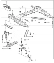 cross member wishbone 987 Boxster / Boxster S 2005-08