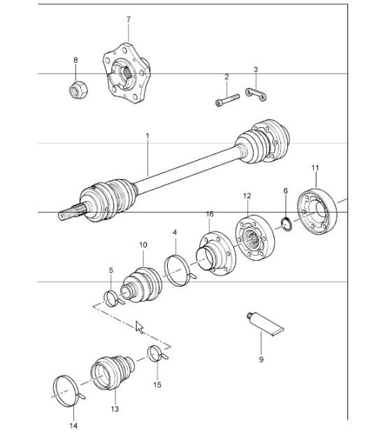 Diagram 501-05 Porsche Cayman 718C (982C) 2017>> Rear Axle