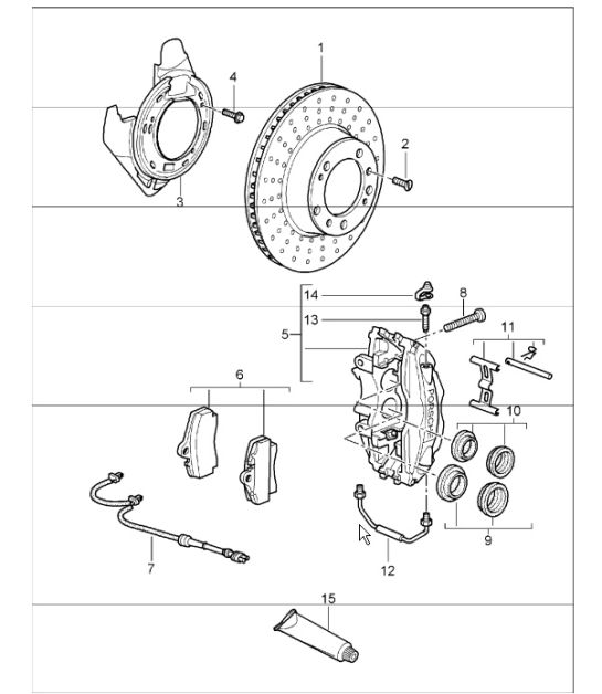 disc brake rear axle 987 Boxster / Boxster S 2005-08