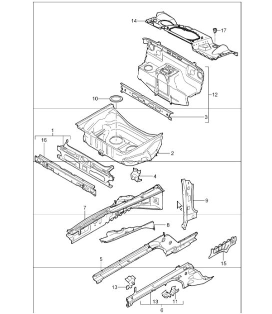 body front section single parts 987 Boxster / Boxster S 2005-08