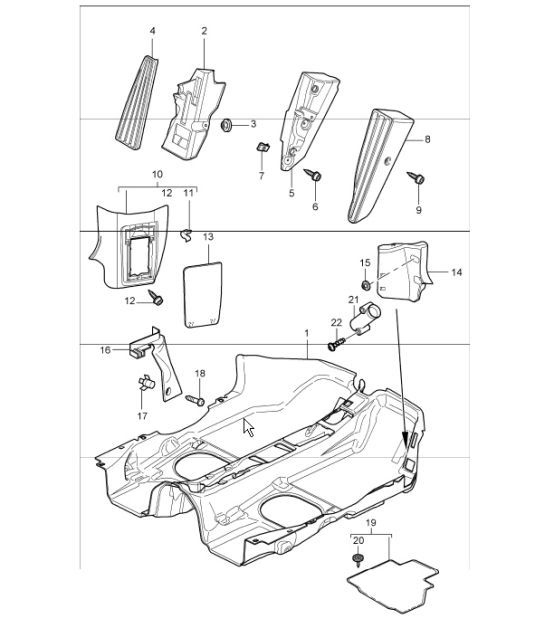 Diagram 807-02 Porsche Cayman 987C / 981C (2005-2016) Body