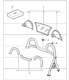 wind deflector and linings roll-over bar 987 Boxster / Boxster S 2005-08