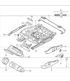 seat adjuster, standard seat, comfort seat 987 Boxster / Boxster S 2005-08