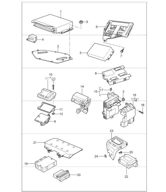 Diagram 901-03 Porsche Cayman 987C / 981C (2005-2016) Electrical equipment