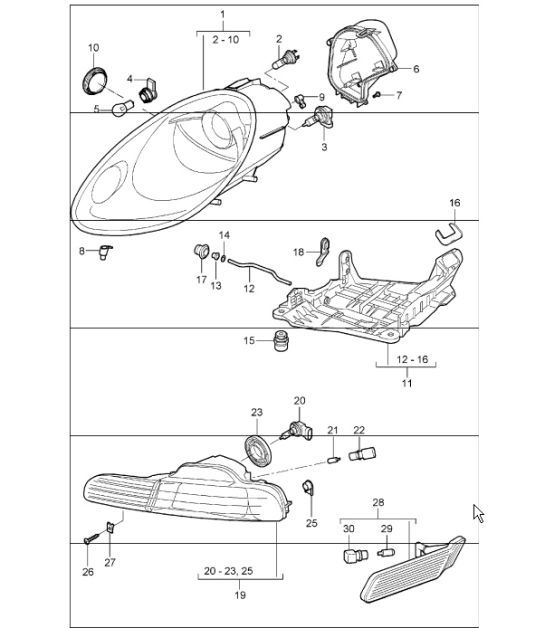 Diagram 905-00 Porsche Macan (95B) MK1 (2014-2018) Electrical equipment