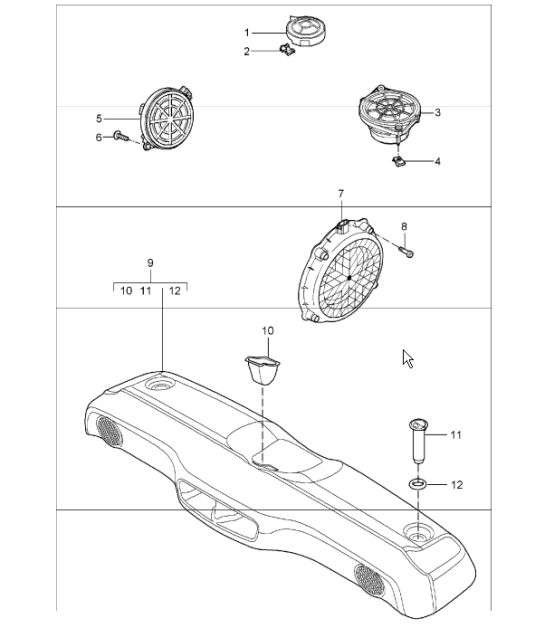 loudspeaker 987 Boxster / Boxster S 2005-08