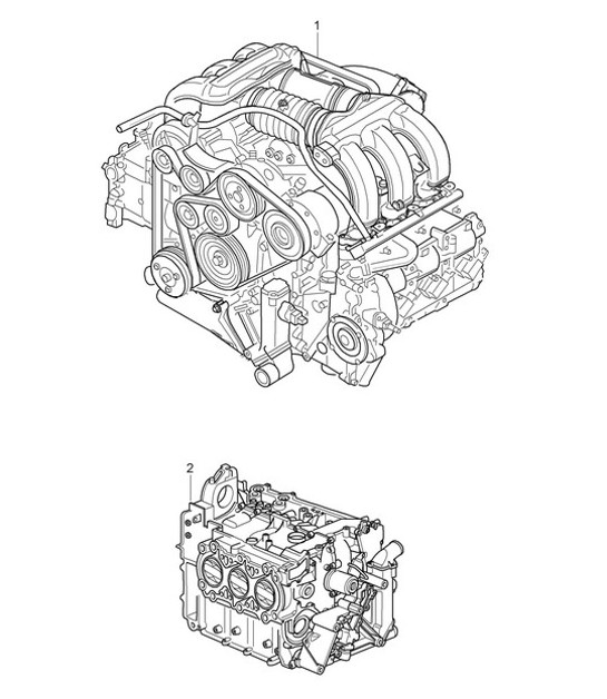 Diagram 101-000 Porsche Boxster 981 2.7L 2012-2016 Motor
