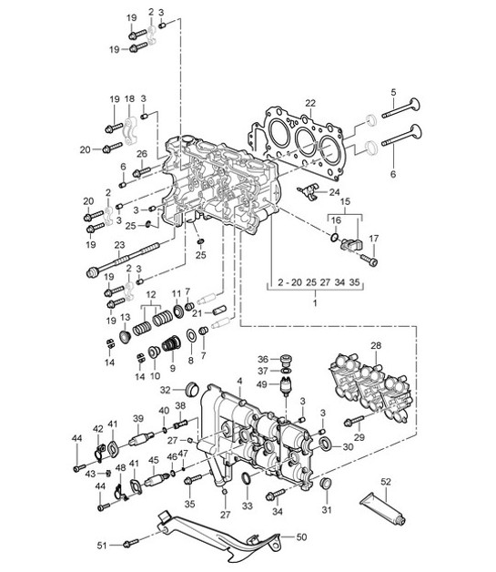 Diagram 103-000 Porsche 996 (911) (1997-2005) Engine