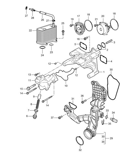 Diagram 104-000 Porsche Macan (95B) MK1 (2014-2018) Engine