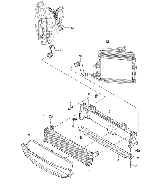 Radiator Center - PR: 249, Tiptronic - 987C.1 Cayman 3.4L 2006-08