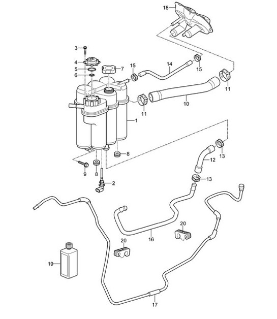 Diagram 105-020 Porsche Boxster 981 2.7L 2012-16 Motor