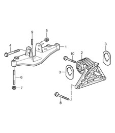 Engine suspension - 9720, 9721, 9722 - 987C.1 Cayman 2.7L / 3.4L 2006-08