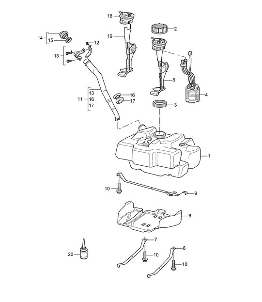 Fuel tank 987C.1 Cayman 2006-08