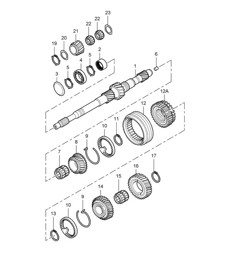 Gears and shafts - G8701+ PR:481, 5th-speed manual, 987C.1 Cayman 2.7L 2007-08