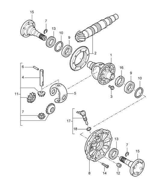 Diagram 305-000 Porsche Boxster S 986 3.2L 2003-04 Transmission