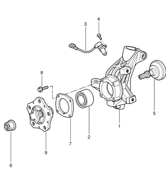 Diagram 401-005 Porsche Cayman 718C (982C) 2017>> Front Axle, Steering 