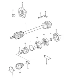 Drive shaft / Wheel hub 987C.1 Cayman 2006-08