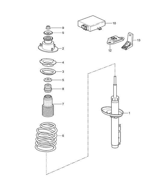 Shock absorbers / Coil spring 987C.1 Cayman 2006-08
