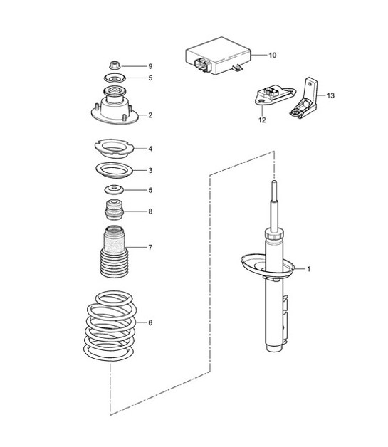 Diagram 502-000 Porsche Boxster 986 2.7L 2003-04 Rear Axle