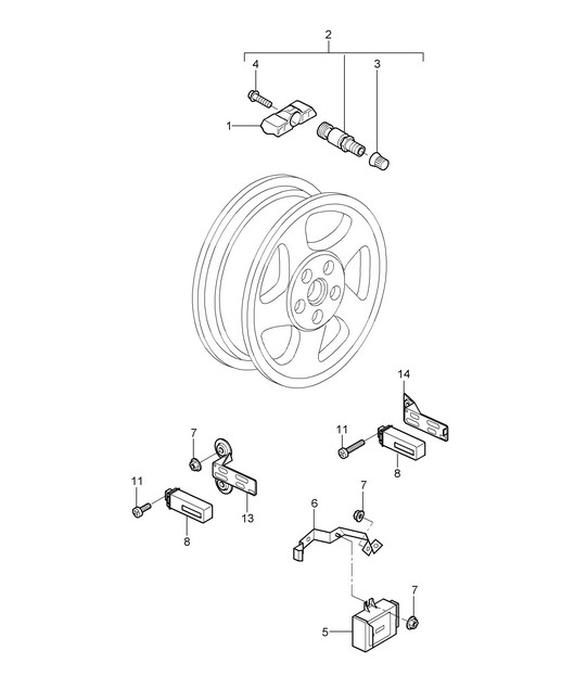 tyre pressure control system 987C.1 2006-2008