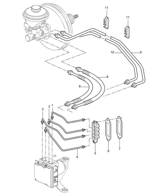 Diagram 604-005 Porsche Boxster S 986 3.2L 2003-04 Ruote, freni